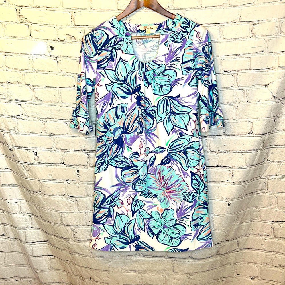 Aryeh Blue White Floral Dress Size Small Excellent Condition
